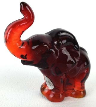Fenton Art Glass Ruby Elephant Figurine Foil Sticker Paperweight 2