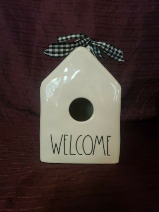 Rae Dunn BirdHouse WELCOME LL 2019 LARGE LETTERS BY MAGENTA HTF RARE Dimples 3