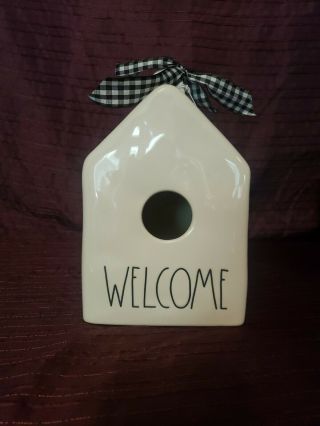 Rae Dunn BirdHouse WELCOME LL 2019 LARGE LETTERS BY MAGENTA HTF RARE Dimples 4