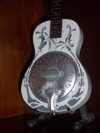 Mini Resonator Guitar Dire Straits Mark Knopfler Memorabilia Stand Art