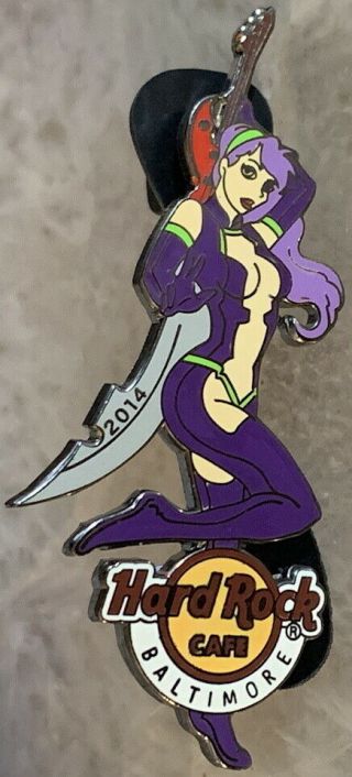Hard Rock Cafe Baltimore 2014 Sexy Anime Ninja Girl With Sword Pin - Hrc 79352