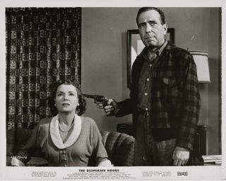 Humphrey Bogart Points A Gun At Martha Scott 1955 Scene Still