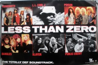 Less Than Zero Public Enemy Ll Cool J Def Jam 1987 Vintage Record Promo Poster