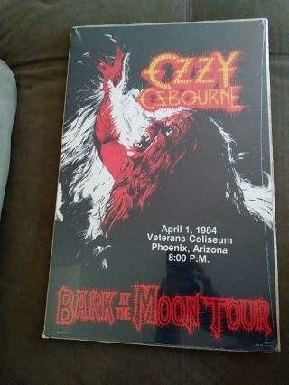 Rare Ozzy Osbourne 1984 Bark At The Moon Tour Vintage Concert Poster Phoenix Az