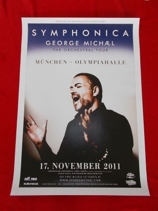 ,  2011 George Michael Concert Poster Germany 17.  11.  München 1st Print