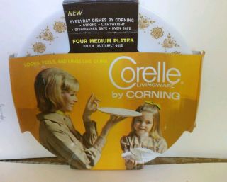 Vintage Corning Corelle Butterfly Gold Medium Plates Set Of 4 - 8 1/2”