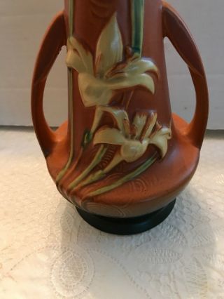 Roseville Pottery Zephyr Lily Vase 140 - 12,  Brown Color 4