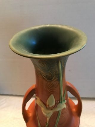 Roseville Pottery Zephyr Lily Vase 140 - 12,  Brown Color 7
