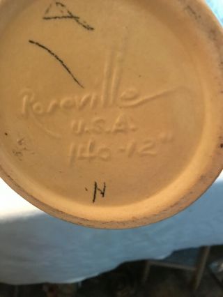 Roseville Pottery Zephyr Lily Vase 140 - 12,  Brown Color 8