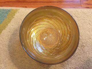 Robert Held Art Glass Iridescent Bowl Great Swirled Design