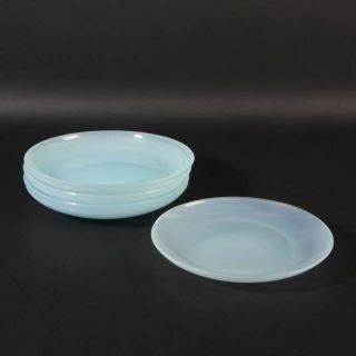 5 Cenedese Murano Glass Plates Light Blue Collectable Italy Opalglas Teller