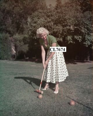 Betty Grable Playing Croquet Photo