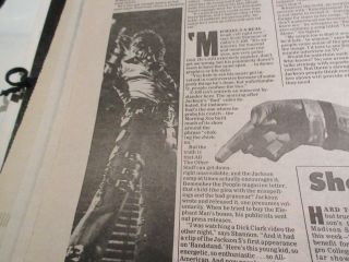 Michael Jackson,  NY Daily News,  Newspaper Clipping / Poster,  2/28/88 3