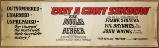 Cast A Giant Shadow Kirk Douglas Senta Berger 1966 Movie Poster Banner