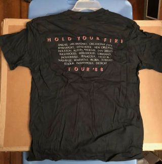 Rush Hold Your Fire Concert Tour T - Shirt Tour 1988 Large Only 3