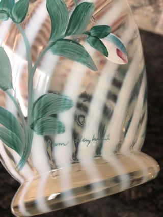 FENTON GLASS FRENCH OPALESCENT SWIRL PITCHER HISTORIC 90th ANNIVERSARY SIGNED 8