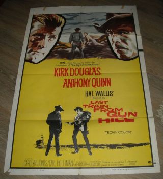 1959 Last Train From Gun Hill 1 Sheet Movie Poster Kirk Douglas Anthony Quinn