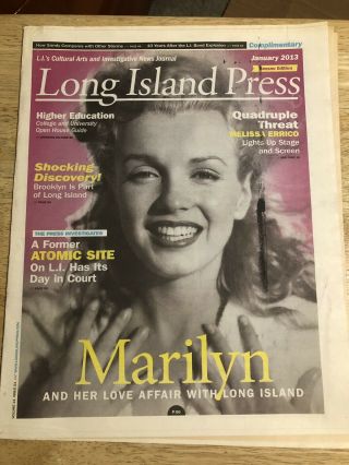 Marilyn Monroe - 2013 Long Island Press - Article,  Cover,  Clipping