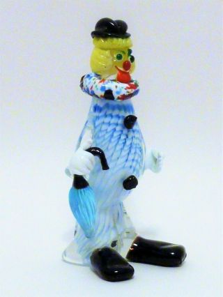 Art Murano Glass Clown With Umbrella - J.  I.  Co/jordan Import Co.  - Mcm Fun