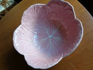 Large Cabbage Pink By Bordallo Pinheiro Salad Bowl 11.  5 " X 5 "