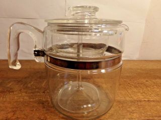 PYREX Flameware Stovetop 9 - Cup Percolator 7759 Glass Coffee Pot Complete 3