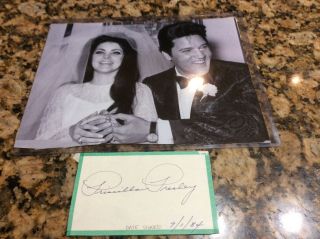 Elvis & Priscilla Presley 8x10 Photo & Signed Card By Priscilla 7 - 1 - 84