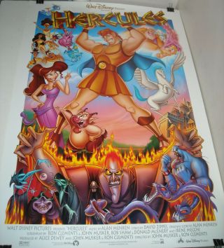 Rolled 1997 Walt Disney Hercules 1 Sheet Movie Poster 2 Side Hi Grade Art