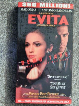 Evita (vhs 1990s) Rare Screener Madonna,  Antonio Banderas
