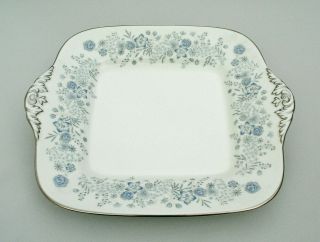 Wedgwood - Belle Fleur - 11 " Square Handled Cake Plate - Bone China - England