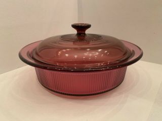 8 PC set Pyrex Corning Ware Visions Cranberry Casserole Cookware with Lids 4