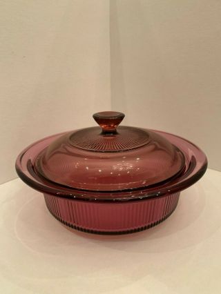 8 PC set Pyrex Corning Ware Visions Cranberry Casserole Cookware with Lids 7