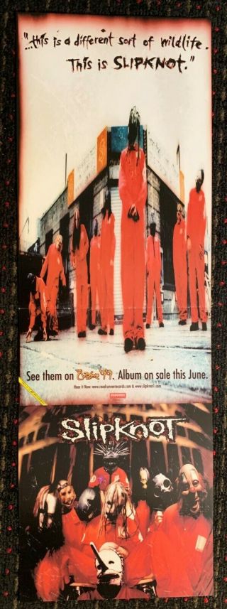 Slipknot Debut 1st Album Orig 12x36 Advance Promo Poster Roadrunner Ozzfest 1999