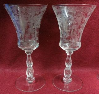Cambridge Crystal Chantilly 3625 Water Goblet Or Glass - Set Of Two (2) - 7 - 7/8 "