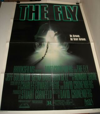 Rolled 1986 The Fly 1 Sheet Movie Poster Cronenberg Jeff Goldblum Geena Davis