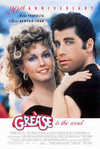 Grease (1978) Movie Poster Reissue 1998 - Single - Sided - Rolled