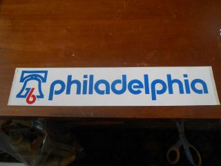 1970s Philadelphia 76ers Sixers 14 " Unpeeled Bumper Sticker Liberty Bell Logo Nr