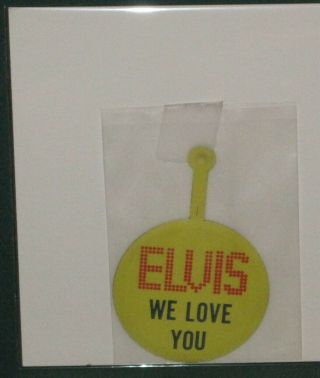 Elvis Presley We Love You Concert Tab Pin Badge In Person 1970 