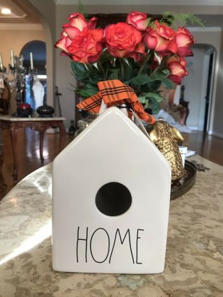 Rae Dunn Home Birdhouse With Orange And Black Ribbon - Htf,  Halloween