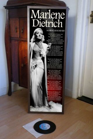 Marlene Dietricht Sag Mir Wo Die Blumen Sind Promotional Poster Lyric Sheet,
