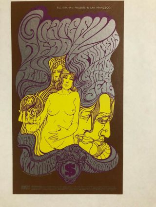 Bill Graham 1967 Fillmore Postcard/handbill,  San Francisco Bg 62 Grateful Dead