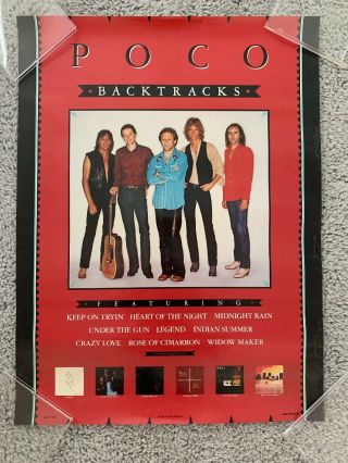 Poco - Backtracks 1982 Promo Poster - 24 " X18 " - Very Rare