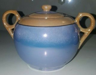 20 PIECE LUSTERWARE PORCELAIN COFFEE/TEAPOT SET MADE IN JAPAN PEACH AND BLUE 4