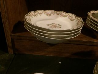 Haviland Limoges Schleiger 270 Set Of 4 Soup Bowls Swags Of Roses Double Gold