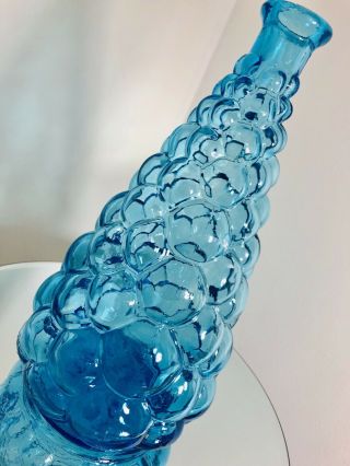 Vintage Retro Genie Bottle Decanter Bubble Empoli Italian Art Glass 1960s