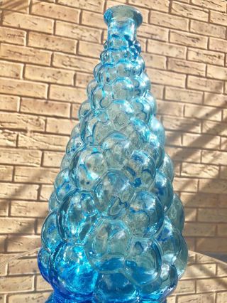 Vintage Retro Genie Bottle Decanter Bubble Empoli Italian Art Glass 1960s 2