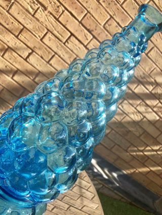 Vintage Retro Genie Bottle Decanter Bubble Empoli Italian Art Glass 1960s 3