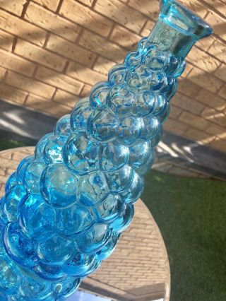 Vintage Retro Genie Bottle Decanter Bubble Empoli Italian Art Glass 1960s 4