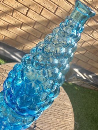 Vintage Retro Genie Bottle Decanter Bubble Empoli Italian Art Glass 1960s 5