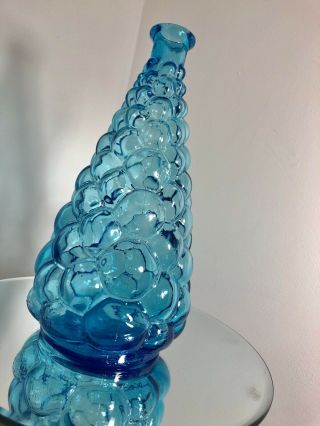 Vintage Retro Genie Bottle Decanter Bubble Empoli Italian Art Glass 1960s 7