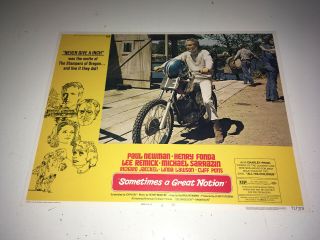 Sometimes A Great Notion Movie Lobby Card Poster Oregon Logging Motorcycle
